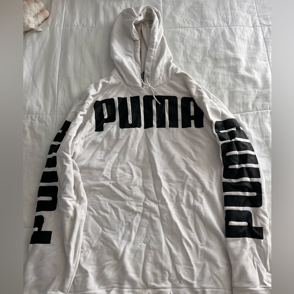 Size large puma white hoodie